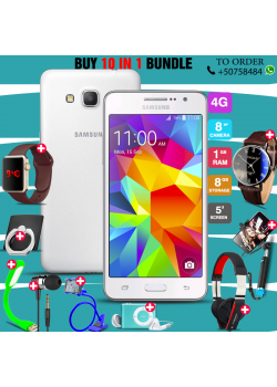 10 in 1 Bundle Offer , Samsung Galaxy Grand Prime G530H ,Portable USB LED Lamp, Wired Earphones, Ring Holder, Headphone, Mobile Holder, Macra Watch, Yazol Watch, Selfie Stick, Mp3 Player